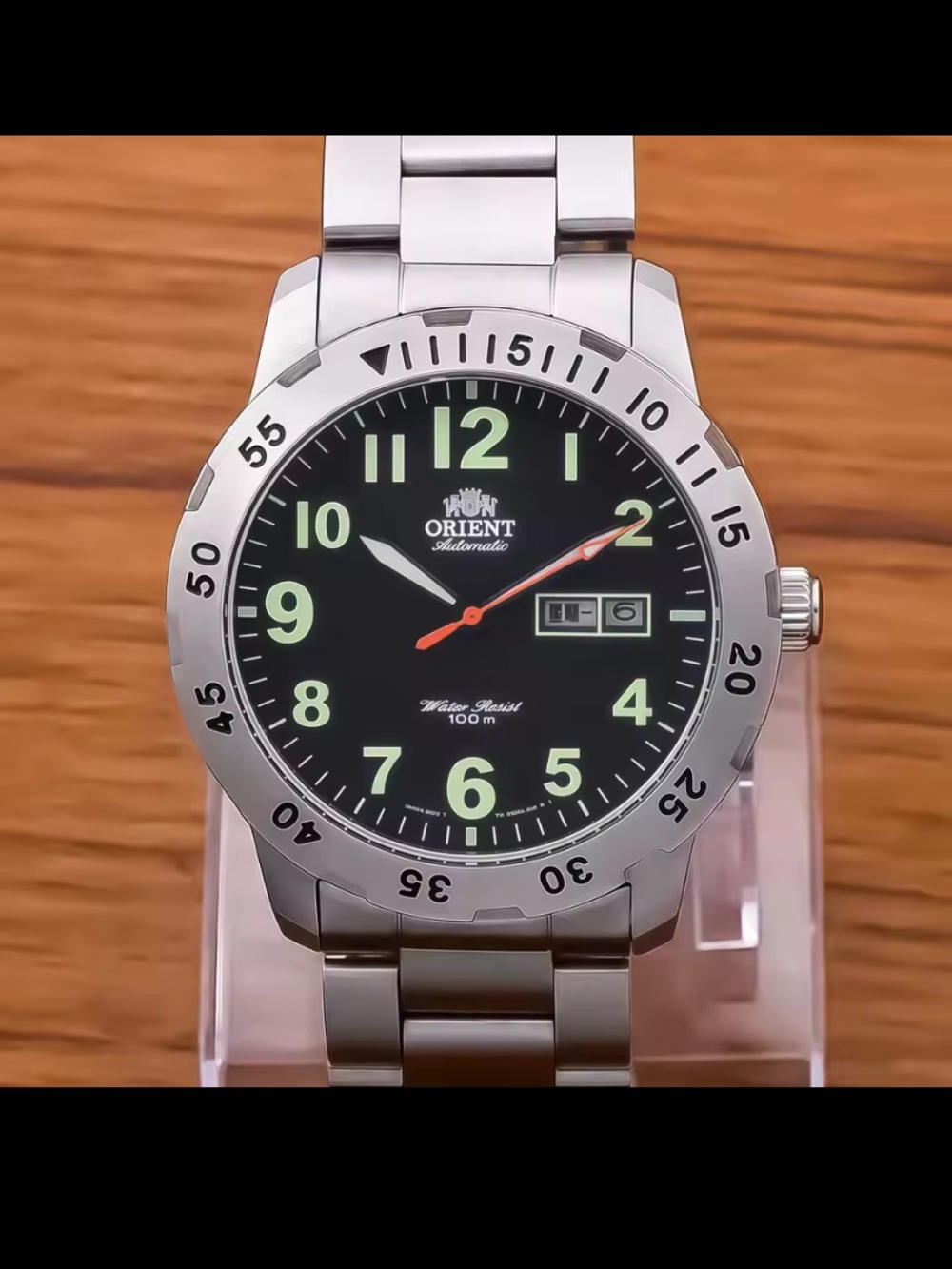 New Orient Stainless Steel Dive Watch - Black Face